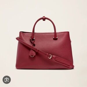 NWT - Italic Mini Clarice Leather Tote Burgundy